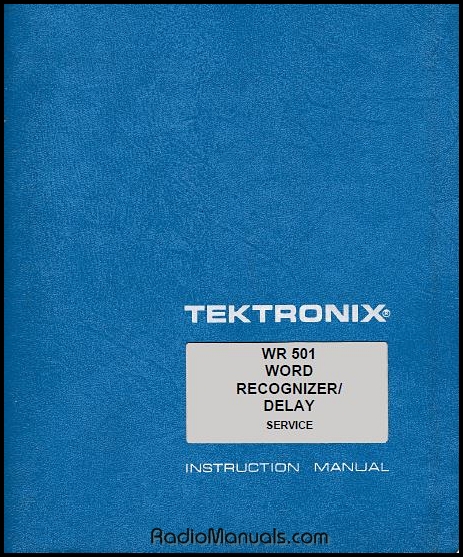 Tektronix WR 501 Service Manual Tektronix WR 501 Service Manual